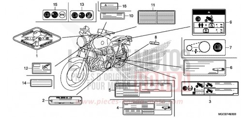 ETICHETTA DI AVVERTIMENTO CB1100SAE di 2014